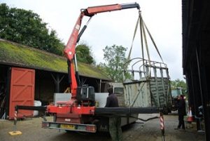 2 lifting boxes used in the First World War, were delivered to The Horse Trust