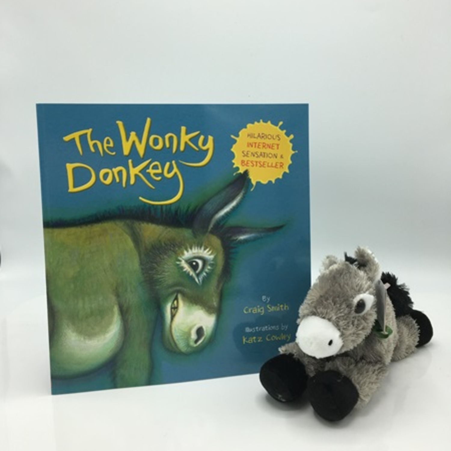 Wonky Donkey book and flopsie donkey soft
  toy