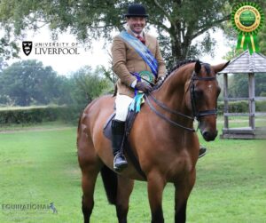 Robert Walker with Jill Days Greenhall Treasure Island, winning The Horse Trust's Healthiest Body Condition Awards
